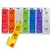 GMS Weekly Pill Organizer Rainbow (7-Day/3-Times-A-Day) | Portable Travel Pill Holder Case with Removable Daily Boxes for Vitamins, Supplements and Medication