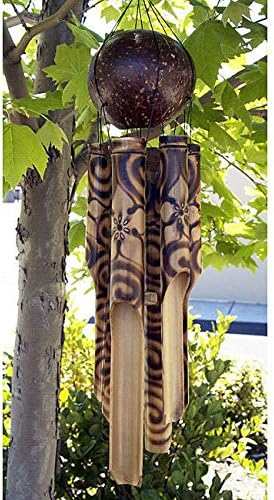 Durabe And Multi Use Bamboo Burnt Hibyscus Wind Chime, Handmade in Indonesia