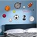 Amaonm Removable 3D Sport Ball Toy Games Wall Stickers Decor DIY Basketball Football Tennis Rugby Peel and Stick Fun Wall Decals for Kids bedroom Playroom Nursery School Classroom Boy Room Living room