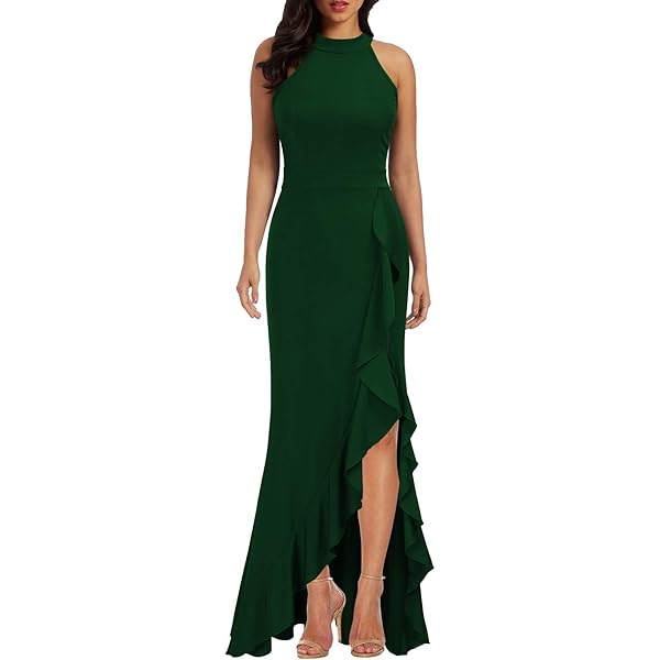 slim fit dress slacks Foil Leaf Short Sleeve Gown with Draped Details in Green Pine Gold main image 1