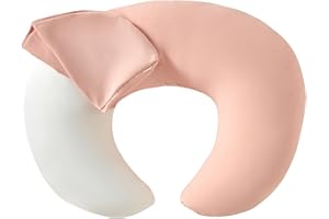 ESEN Nursing Pillow with Removable Cover, Ergonomic Breastfeeding Pillow Standard Size for Nursing Mother Support Bottle Feeding and Breastfeeding - White Pillow Insert - Pink Cover
