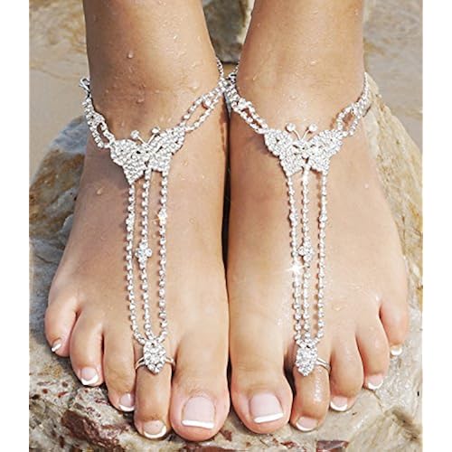 New Design Lace Beach Wedding Barefoot Sandals 2018 Boho Ankle Chain Custom Made Bridal Bridesmaid Jewelry Foot