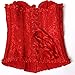 YAQKUOA Womens Corset Plus Size Sexy Lingerie Floral Lace Up Overbust Bustier Top red