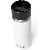 YETI Rambler 16 oz Travel Bottle, Stainless Steel, Vacuum Insulated with Leakproof Commuter Cap, White