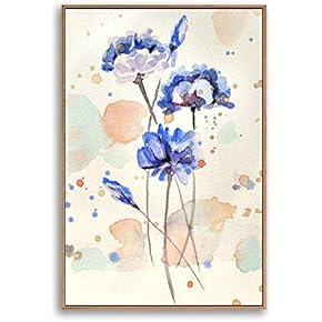 Framed Canvas Home Artwork Decoration Watercolor Painting Canvas Wall Art for Living Room, Bedroom - 16x24 inches