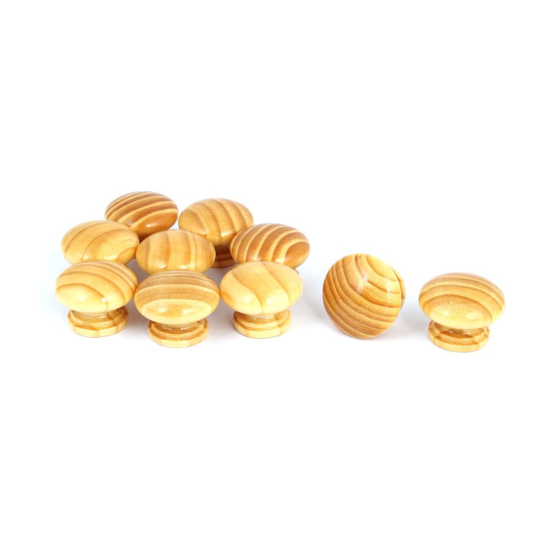 Sourcingmap Kitchen Cupboard Cabinet Door Stripe Wooden Pull Knob Grip Handle Khaki 35x26mm for Dresser Drawer Wardrobe 10pcs