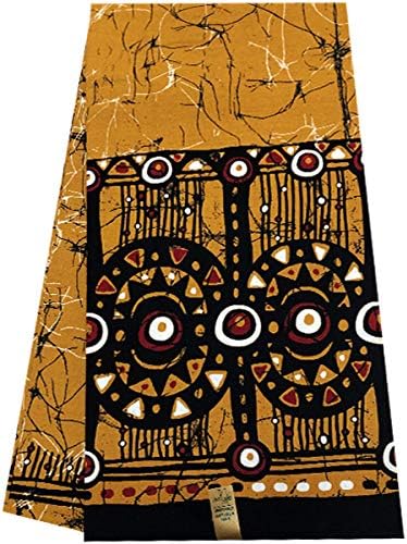African Print Fabric African Ankara Wax Print Batik Print 6 Yards 100% Sewing Dress Clothing - Brown, Black
