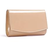 WALLYN'S Women Patent Leather Wallets Fashion Clutch Purses, Evening Bag Handbag Solid Color | Fashion