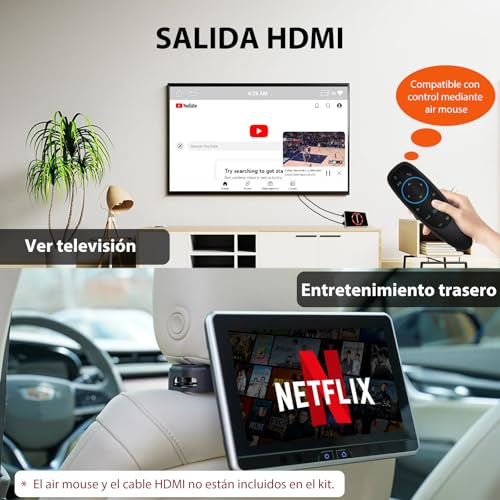 Sunweyer 2025 Wireless CarPlay Adapter for Android Auto Streaming Box SW12 Pro with Netflix, Youtube, Hulu, App Installation - AI Box, Dual WiFi, HDMI, LED Ambient Light (SW12 Pro)