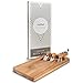 VonShef Acacia Wooden Rectangular Paddle Platter Board with Hanging Loop and 3 Piece Specialist Knife Set, Perfect for Serving Cheese, Tapas, Sliders or Desserts, 16.1 x 7.1 Inches