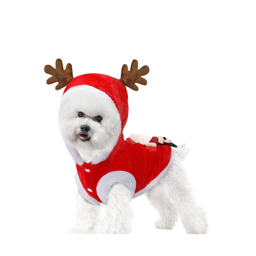 Holibanna Pet Dog Cat Christmas Reindeer Costume Dog Winter Clothes Vest Xmas Costume