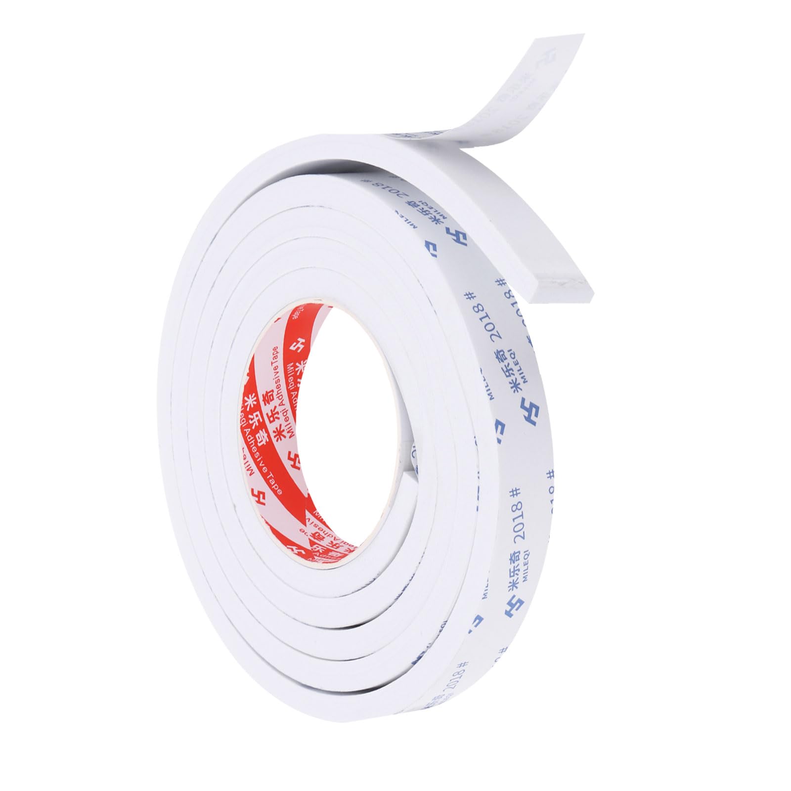 PATIKIL 2m/6.6ft Sealing Foam Tape, 2.5cm Wide 8mm Thick Single Sided Weather Stripping Door Seal Strip for Window Door Insulation, White