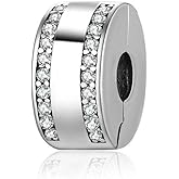 Sterling Silver Clip Charm Stopper Spacer for Pandora Bracelet (Silver)