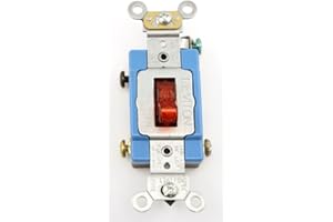 Leviton Quiet Switch, 15 Amp, 120 Volt, Toggle Pilot Light, Illuminated ON, Requires Neutral Single-Pole, Industrial, Self Gr