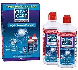 Clear Care Cleaning Solution with Lens Case, Twin