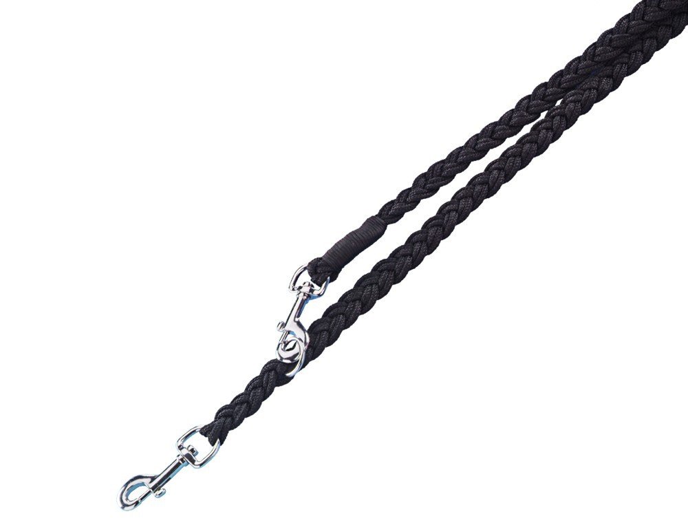 Nobby Plaited Dog Training Leash, 200 cm Length x 16 mm Width, Black