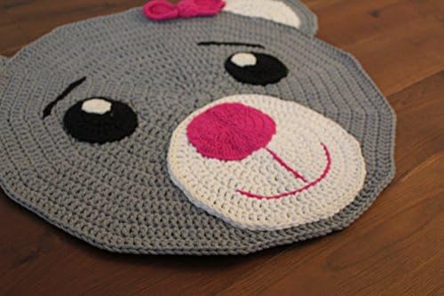 Handmade cotton cord Bear Rug, Christmas gift for baby kids Perfect for kids room, play area or nursery. Soft material and friendly look make it really cute Shipping from California
