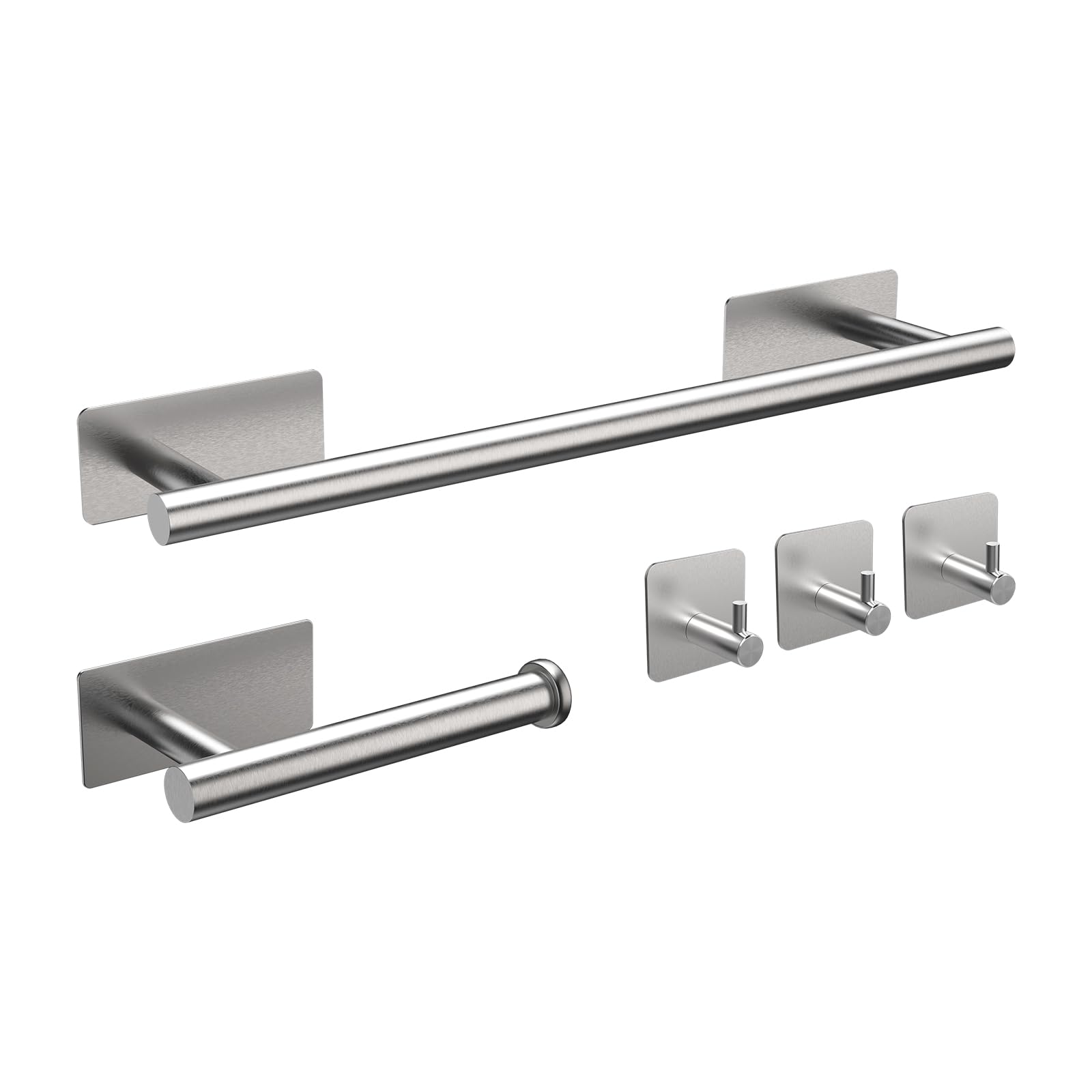 Ibergrif 5pcs Bathroom Hardware Set Bath Accessory Kit Towel Rail Wall Hooks Toilet Paper Holder Wall Mounted and Towel Hooks M34452A