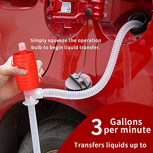 Tezam Siphon Manual Hand Liquid Transfer Pump for Light Oils, Kerosene