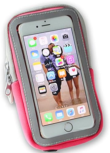 ZedYasou Multifunctional Outdoor Sports Case Cover Mobile Phone Arm Package Bag Running Sports Pouch Key Holder for Phone Under 7 Inch with Earphone Jack (red)