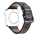 KZKR Watch band black Leather Replacement Bands straps classic dress band For Apple watch series 1 2 3 42mm men women