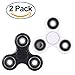 (2 Pack) KAMII Tri Fidget Hand Spinner - Fidget Work Ultra Fast Bearing Good for ADHD EDC Focus Toy for Killing Time (Black & White)