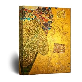 Canvas Wall Art - Abstract Golden Painting Color Composition - Giclee Print Gallery Wrap Modern Home Art Ready to Hang - 12x18 inches
