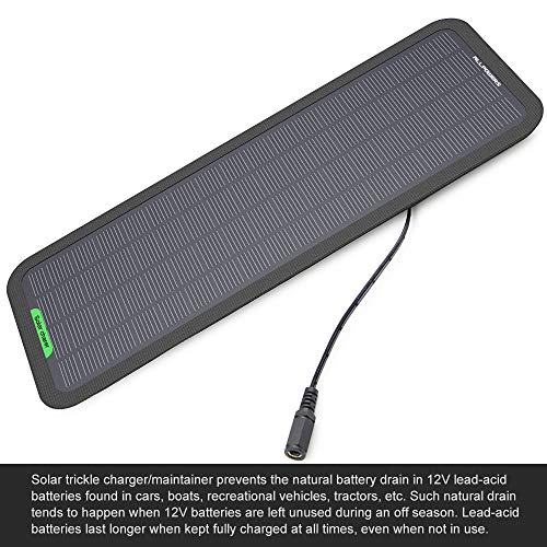 ALLPOWERS 18V 5W Portable Solar Car Battery Charger Bundle with Cigarette Lighter Plug, Battery