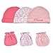 Luvable Friends Unisex Baby Cotton Caps and Scratch Mittens Princess, 0-6 Months