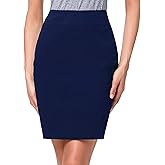 Kate Kasin Women's Stretch Knee Length Pencil Skirts High Waisted Slim Fit Business Casual Skirt