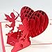 IShareCards Handmade 3D Pop Up Greeting Card Cupids Heart