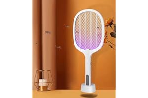 EZ1 Bug Zapper Pro, Dual-Mode Bug Zapper Racket with Light for Indoor & Outdoor Use, 3 Layers Lamp and Safety Mesh,1200mhA Ba