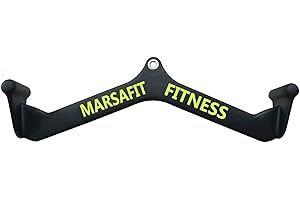 MARSAFIT Home Gym Fitness Rowing T-bar V-bar Pulley Cable Machine Attachment, Bicep Curl Tricep Lat pulldown Bar Back Strength Training Handle Grips Lat Pull Down Bar for Seat Row Workout