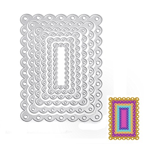 SCASTOE Rectangle Cutting Dies Stencil Paper Craft Card Making Scrapbooking Album - Thumbnail 4