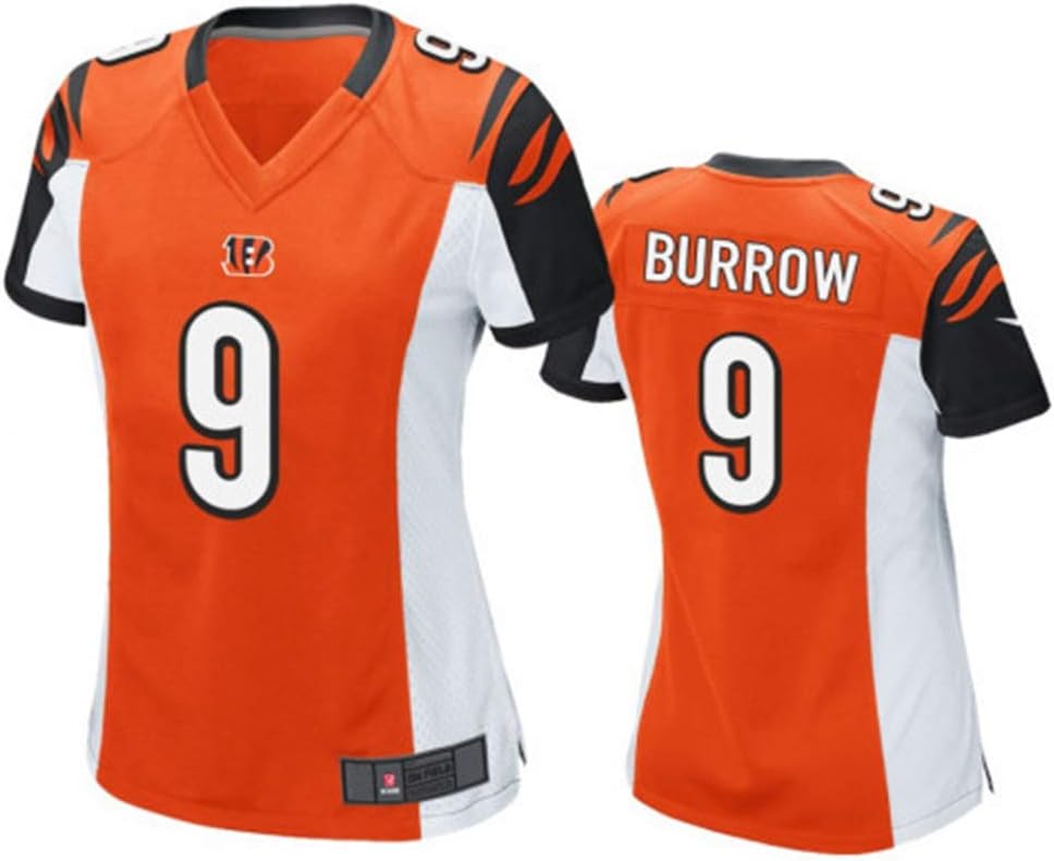 Bengals 9 Burrow Women's Rugby Jersey, American Football Uniforms