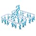 Dry Cloth Hanger, EpochAir Foldable Clip and Drip Laundry Hanger with 28 Strong Pegs, Durable Dry Clothline Hanger Rack, Home use Cloth Hanger -Blue