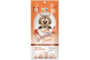 Fancy Pets Yummy Creamy Premio para Gato CREMOSO Sabor Salmon 4 Tubos