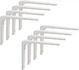 Sayayo Shelf Bracket Corner Brace 150mm x 125mm White 8Pcs EJR150W-8P