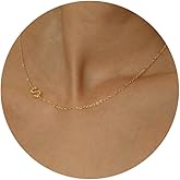 Ewrkbrㅤ Sideways Initial Necklaces for Women, 14k Gold Plated Initial Necklace Dainty Gold Letter Necklace Simple Gold Choker Necklaces Cute Name Necklaces for Women Trendy Jewelry Gifts