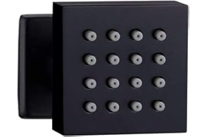 AYIVG Square Matte Black 2 Inch Brass Shower Body Massage Spray Jets Adjustable Massage Spa Side Sprayer Massage Nozzle Wall 