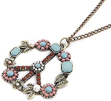 Simply Metal Pendant Peace Sign Necklace Clavicle Chain