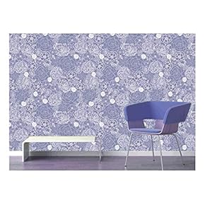 Large Wall Mural - Lace Style Seamless Pattern | Self-Adhesive Vinyl Wallpaper/Removable Modern Decorating Wall Art - 66" x 96"
