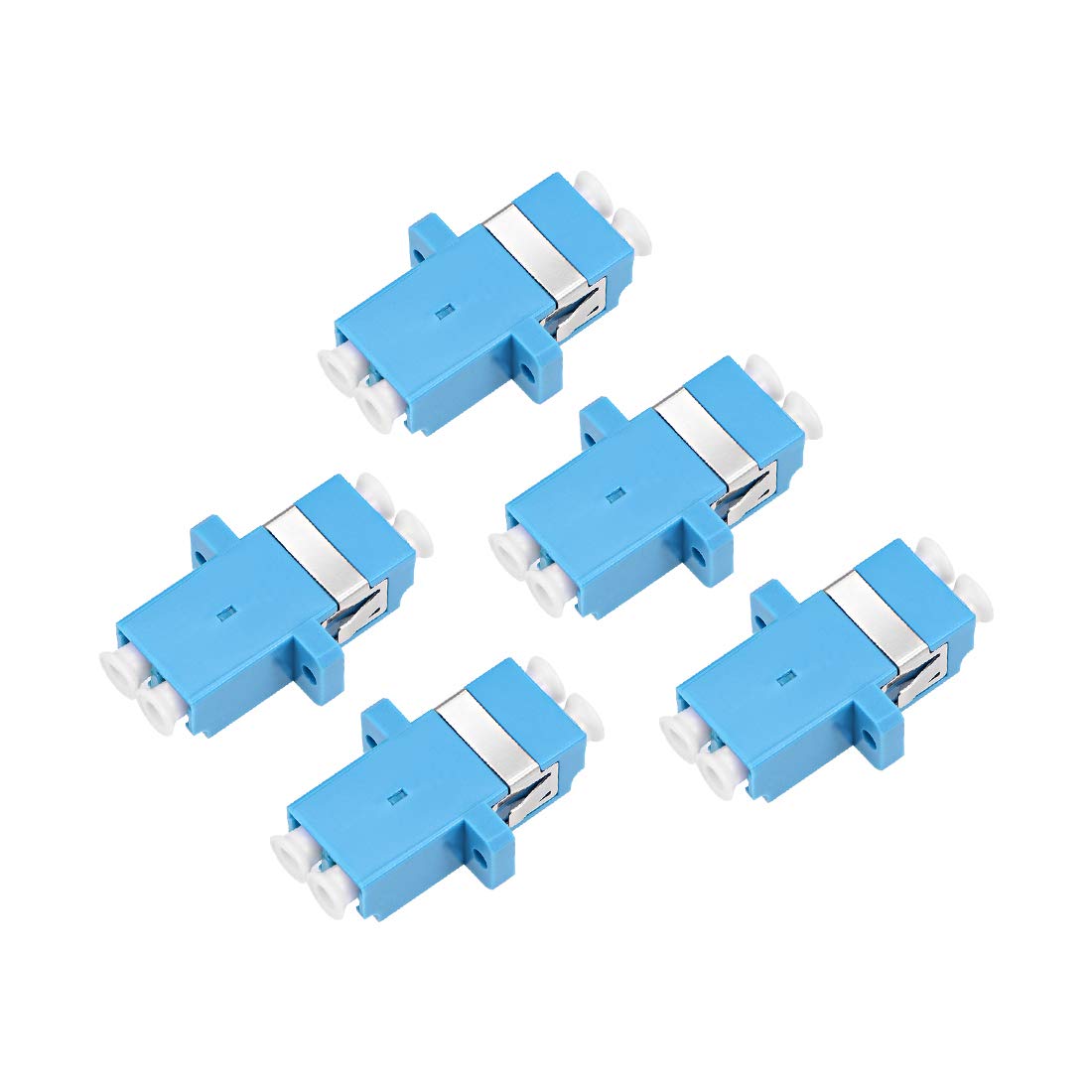 sourcing map LC to LC Fiber Coupler Flange Type Fiber Optical Adapter for Server Rack, Patch Panel Singlemode/Multimode Width 22mm 5Pcs