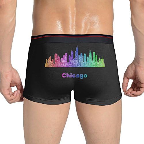 Mominling Rainbow Chicago Skyline Men's Underwear Cotton Stretch Panties Underwear.
