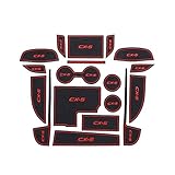 Aulley Auto Dust-proof Gate Slot Pad Car Interior Dcoration Door Groove Cushions Cup Mat for Mazda CX-5 2017 2018 Black Red