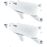 2 Pcs Polar Bear Foil Balloons, 21x39 inch Large Lying Down 3D Arctic Animal Balloons for Baby Shower Decorations, Winter Birthday Party, Christmas Photo Booth Props Supplies