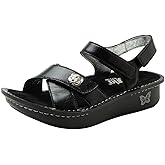 Alegria Women Kelsi Cross Strap Adjustable Leather Sandal