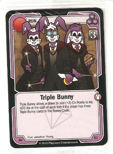Killer Bunnies Promo Card: Odyssey Promo Cards: Triple Bunny Violet #AV61 (Purple)