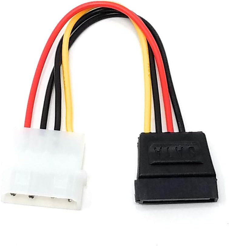 MainCore 20cm 4 pin Molex to SATA 15 pin Power Cable, LP4 to SATA Adapter Lead - Image 3