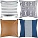 Woven Nook Decorative Throw Pillow Covers, Finn Style, 18 x 18 Inches (Set of 4)